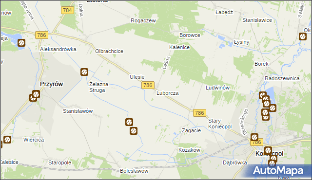 mapa Luborcza, Luborcza na mapie Targeo