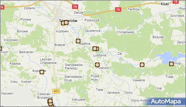 mapa Lubośnia, Lubośnia na mapie Targeo