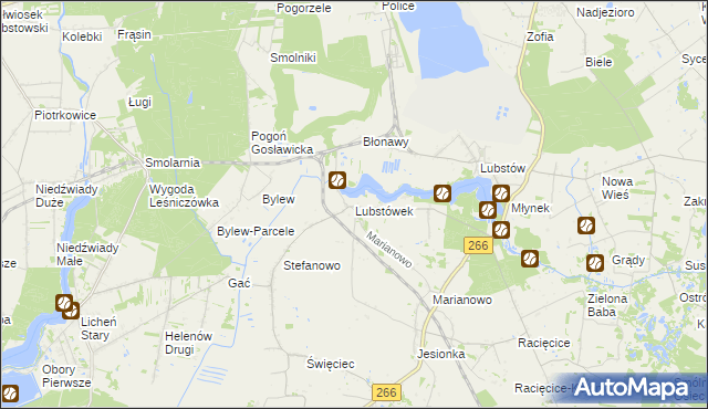 mapa Lubstówek gmina Sompolno, Lubstówek gmina Sompolno na mapie Targeo