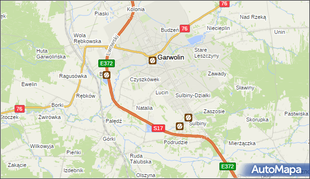 mapa Lucin gmina Garwolin, Lucin gmina Garwolin na mapie Targeo