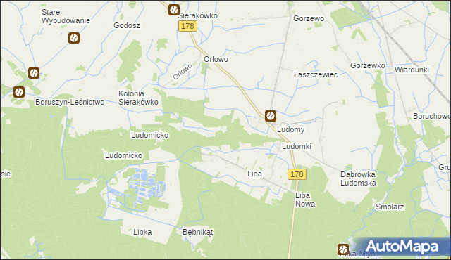 mapa Ludomy Leśniczówka, Ludomy Leśniczówka na mapie Targeo