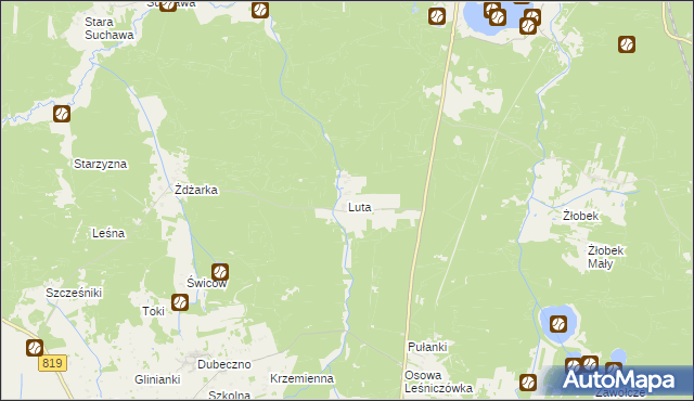 mapa Luta gmina Włodawa, Luta gmina Włodawa na mapie Targeo