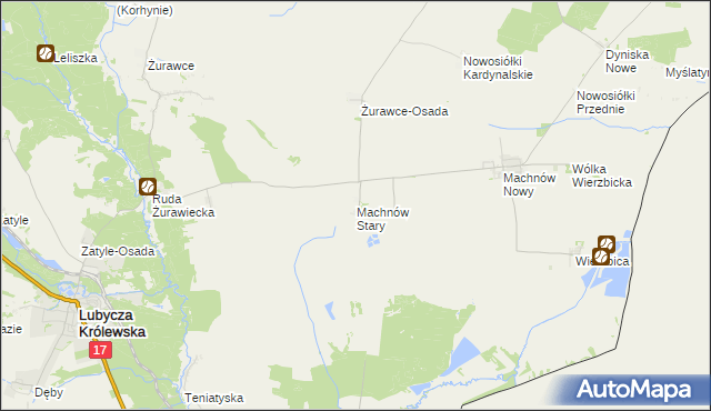 mapa Machnów Stary, Machnów Stary na mapie Targeo