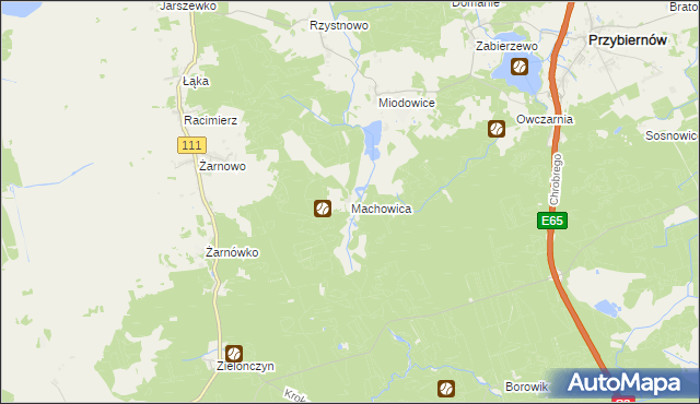 mapa Machowica, Machowica na mapie Targeo