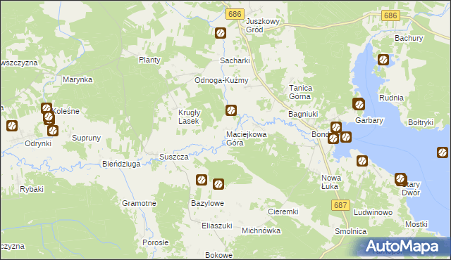 mapa Maciejkowa Góra, Maciejkowa Góra na mapie Targeo