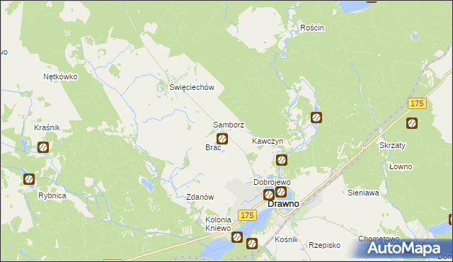 mapa Maciejów gmina Drawno, Maciejów gmina Drawno na mapie Targeo