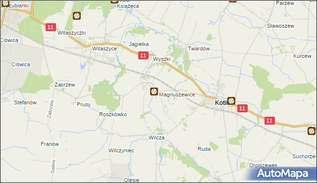 mapa Magnuszewice, Magnuszewice na mapie Targeo