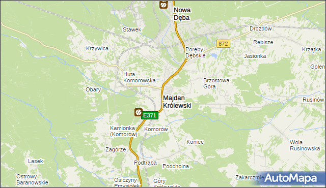 mapa Majdan Królewski, Majdan Królewski na mapie Targeo