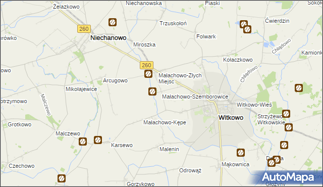 mapa Małachowo-Szemborowice, Małachowo-Szemborowice na mapie Targeo