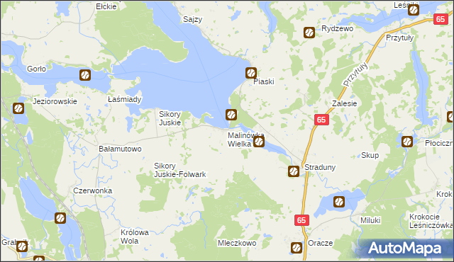 mapa Malinówka Wielka, Malinówka Wielka na mapie Targeo