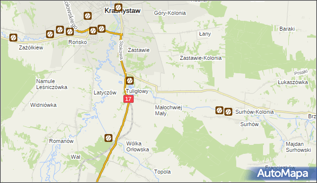 mapa Małochwiej Duży, Małochwiej Duży na mapie Targeo