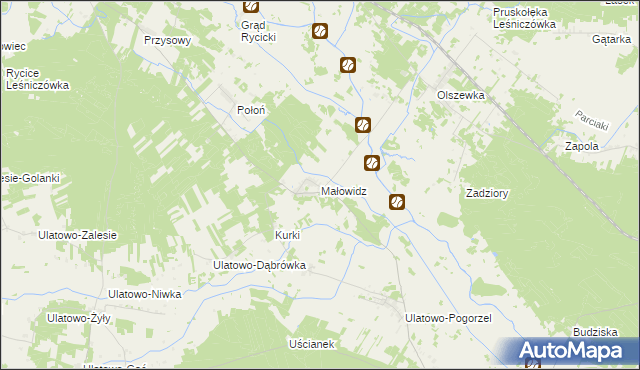 mapa Małowidz, Małowidz na mapie Targeo