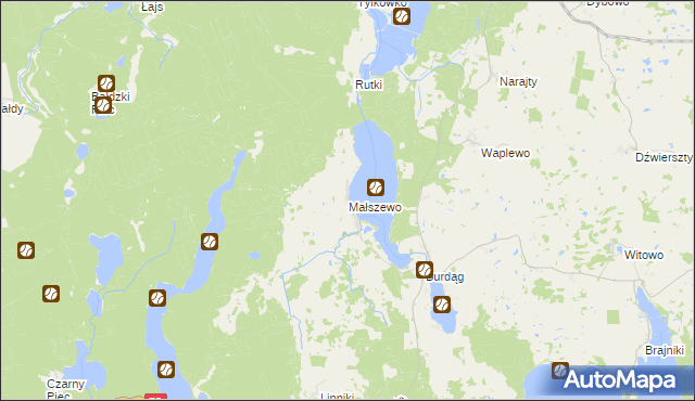 mapa Małszewo, Małszewo na mapie Targeo