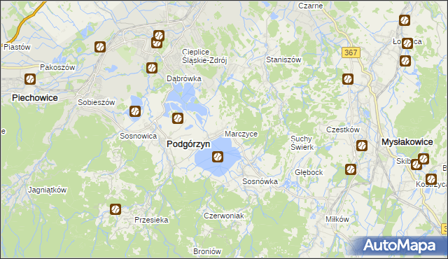 mapa Marczyce, Marczyce na mapie Targeo