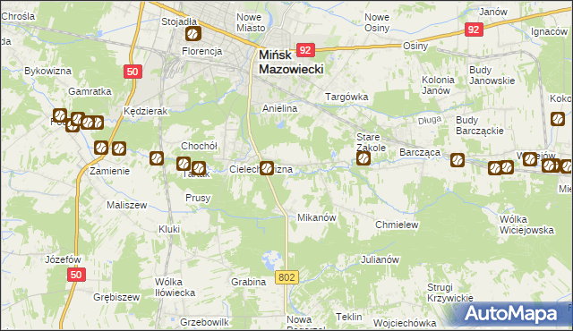 mapa Marianka gmina Mińsk Mazowiecki, Marianka gmina Mińsk Mazowiecki na mapie Targeo