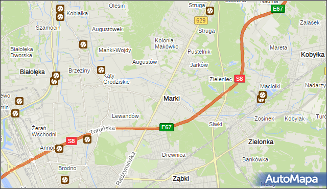 mapa Marki powiat wołomiński, Marki powiat wołomiński na mapie Targeo