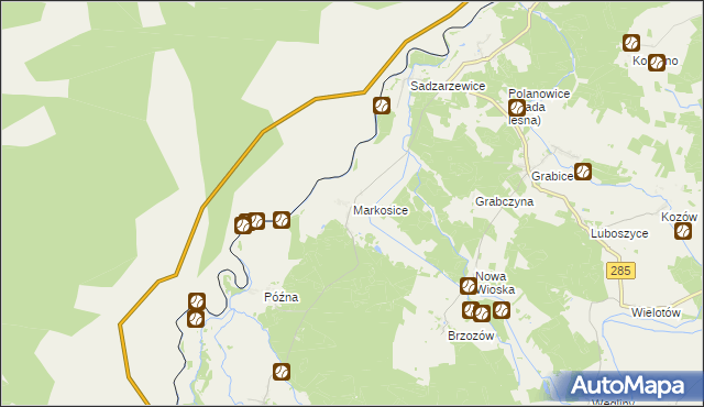 mapa Markosice, Markosice na mapie Targeo