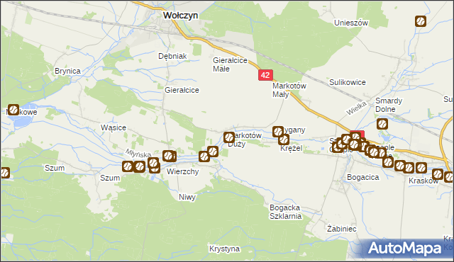 mapa Markotów Duży, Markotów Duży na mapie Targeo