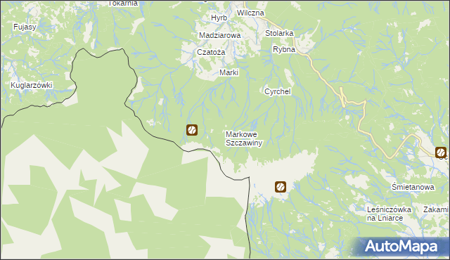 mapa Markowe Szczawiny, Markowe Szczawiny na mapie Targeo