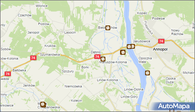 mapa Maruszów gmina Ożarów, Maruszów gmina Ożarów na mapie Targeo