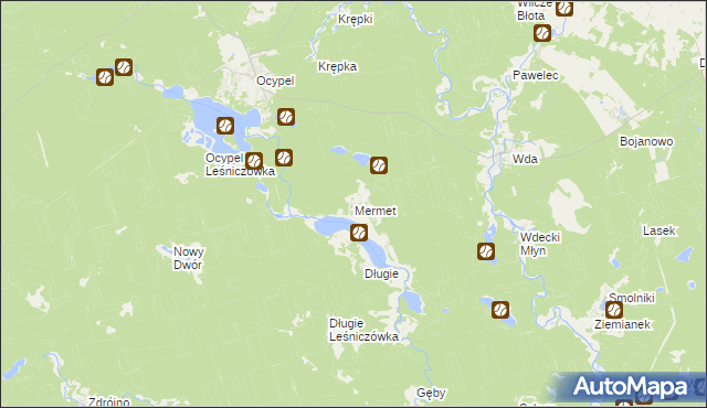 mapa Mermet, Mermet na mapie Targeo