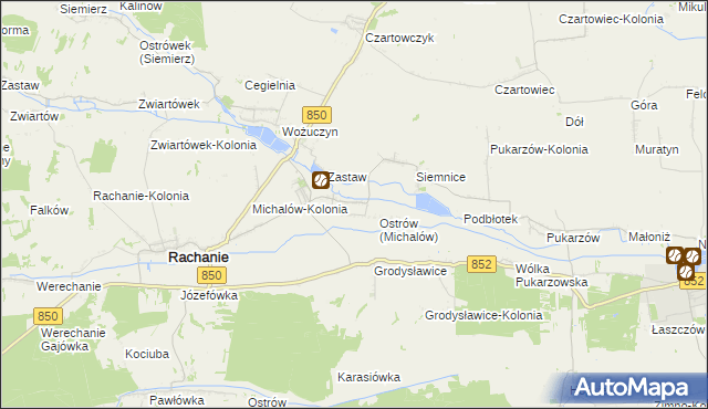 mapa Michalów gmina Rachanie, Michalów gmina Rachanie na mapie Targeo