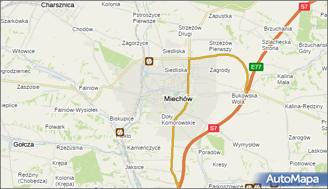 mapa Miechów, Miechów na mapie Targeo