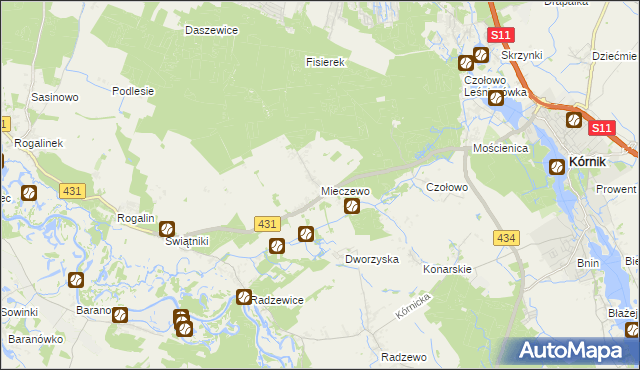 mapa Mieczewo, Mieczewo na mapie Targeo