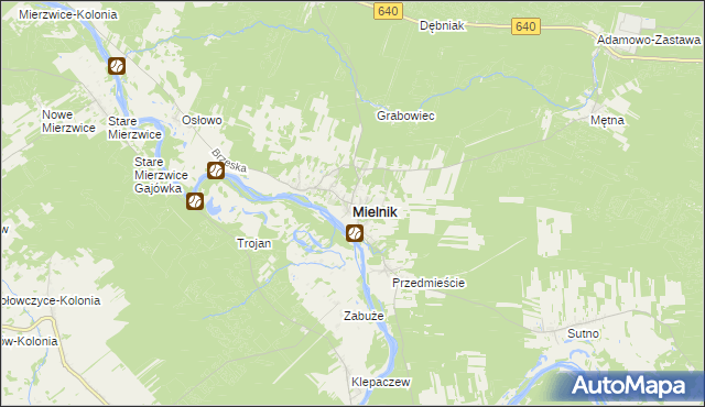 mapa Mielnik powiat siemiatycki, Mielnik powiat siemiatycki na mapie Targeo