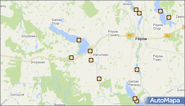 mapa Mieruniszki, Mieruniszki na mapie Targeo