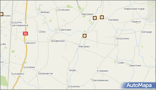 mapa Mierzewo, Mierzewo na mapie Targeo