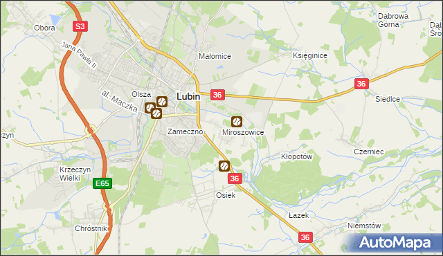 mapa Miroszowice, Miroszowice na mapie Targeo