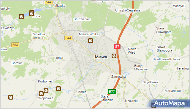 mapa Mława, Mława na mapie Targeo