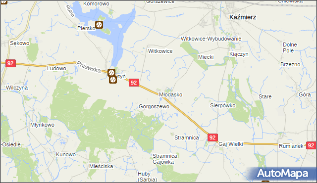mapa Młodasko, Młodasko na mapie Targeo