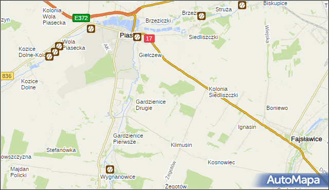 mapa Młodziejów, Młodziejów na mapie Targeo