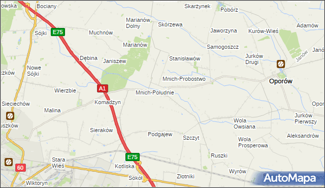 mapa Mnich-Ośrodek, Mnich-Ośrodek na mapie Targeo