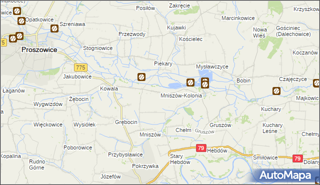 mapa Mniszów-Kolonia, Mniszów-Kolonia na mapie Targeo