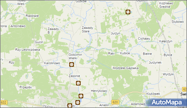 mapa Modzele-Bartłomieje, Modzele-Bartłomieje na mapie Targeo