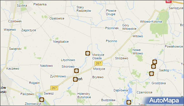 mapa Morzyce Osada, Morzyce Osada na mapie Targeo