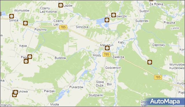 mapa Mosty gmina Żytno, Mosty gmina Żytno na mapie Targeo