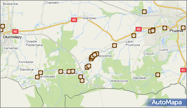 mapa Moszczanka gmina Prudnik, Moszczanka gmina Prudnik na mapie Targeo