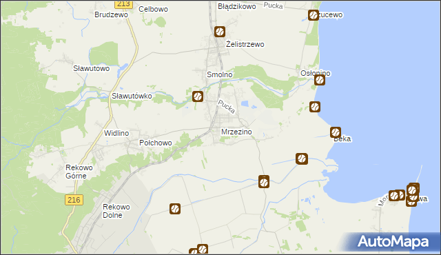 mapa Mrzezino, Mrzezino na mapie Targeo