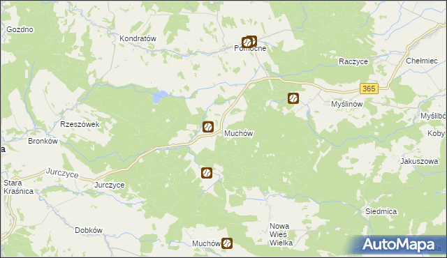 mapa Muchów, Muchów na mapie Targeo