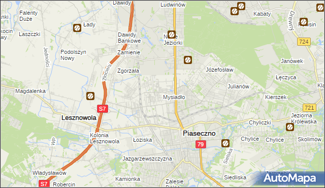 mapa Mysiadło, Mysiadło na mapie Targeo