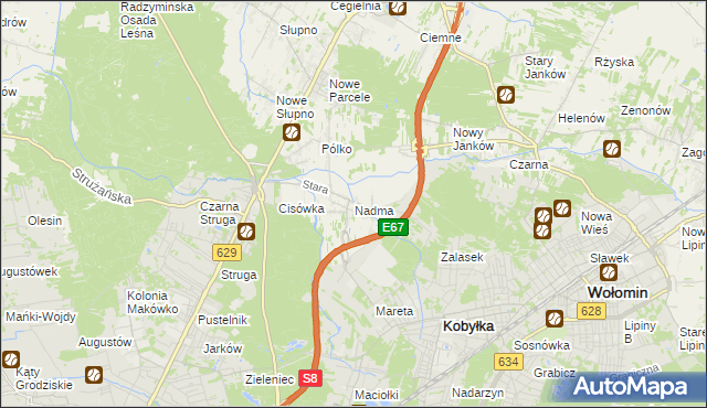 mapa Nadma, Nadma na mapie Targeo