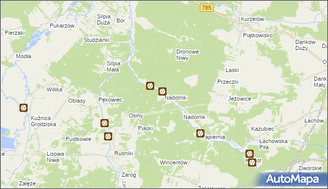 mapa Nadolnik gmina Włoszczowa, Nadolnik gmina Włoszczowa na mapie Targeo