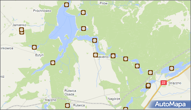 mapa Nakielno, Nakielno na mapie Targeo