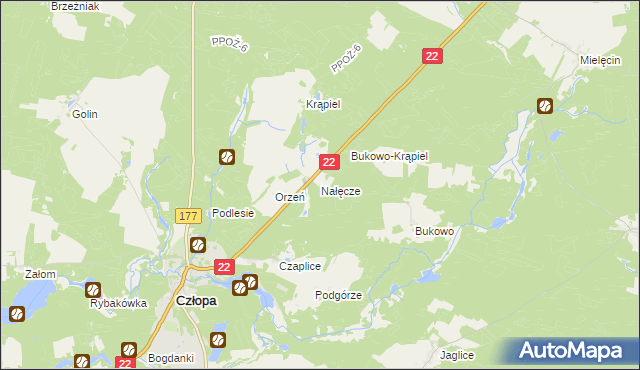 mapa Nałęcze, Nałęcze na mapie Targeo