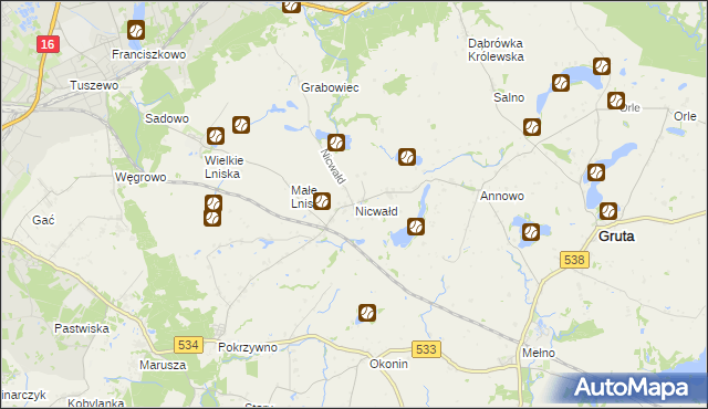 mapa Nicwałd, Nicwałd na mapie Targeo