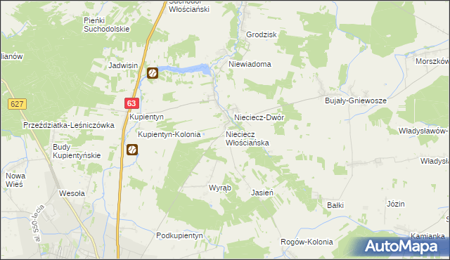 mapa Nieciecz Włościańska, Nieciecz Włościańska na mapie Targeo